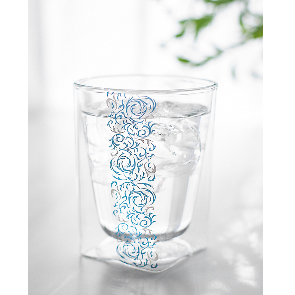  〈ダブルウォールグラス〉RDS-002dkbl 300ml カラクサメタリックブルー