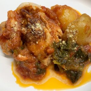奥田和美さん　よみふぁみ　よみレシピ　トマトソースのじゃがいもと鶏チャーシュー