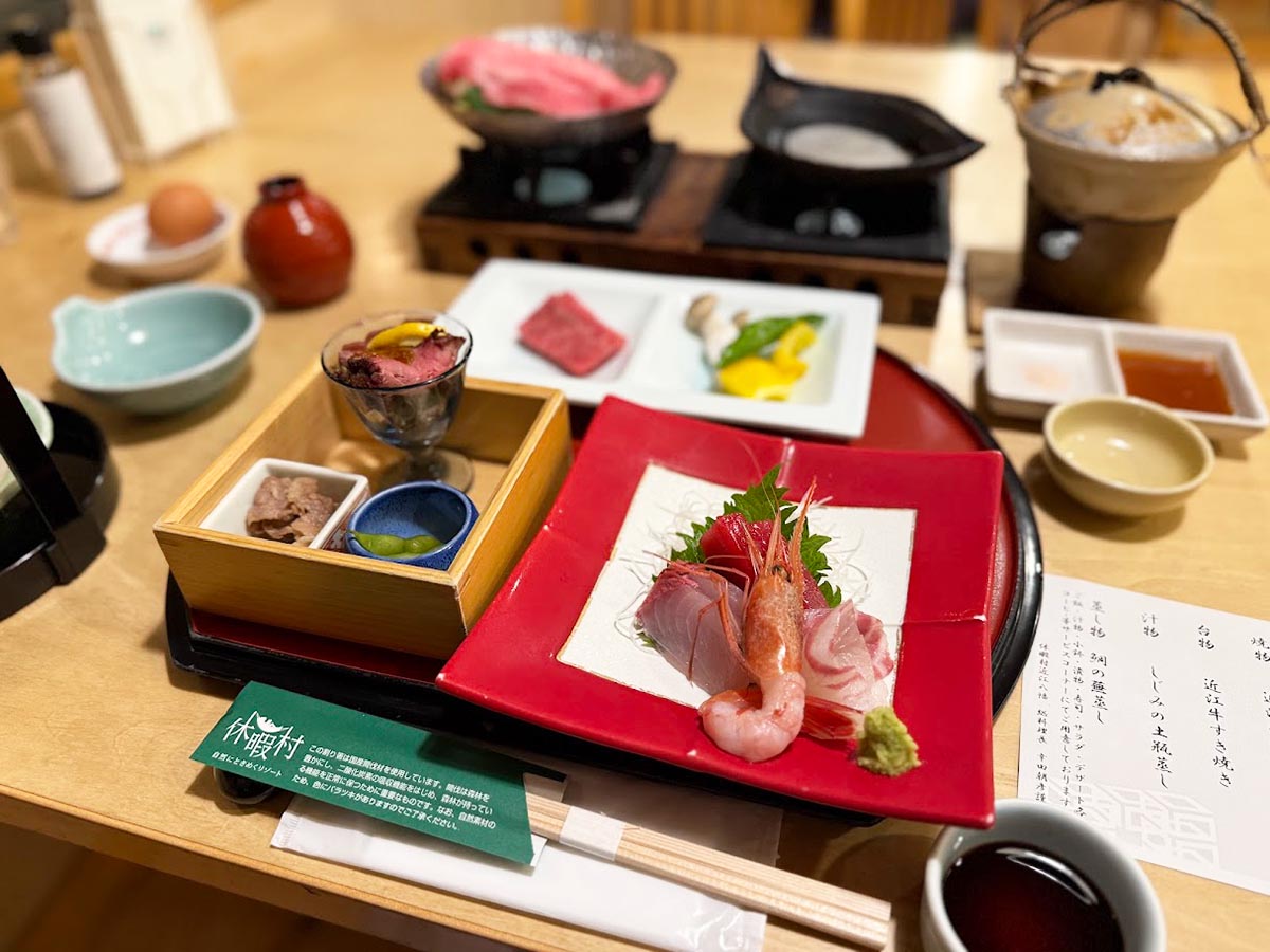 ごほうび旅井上かなえ　メイ子と休暇村近江八幡夕食近江牛