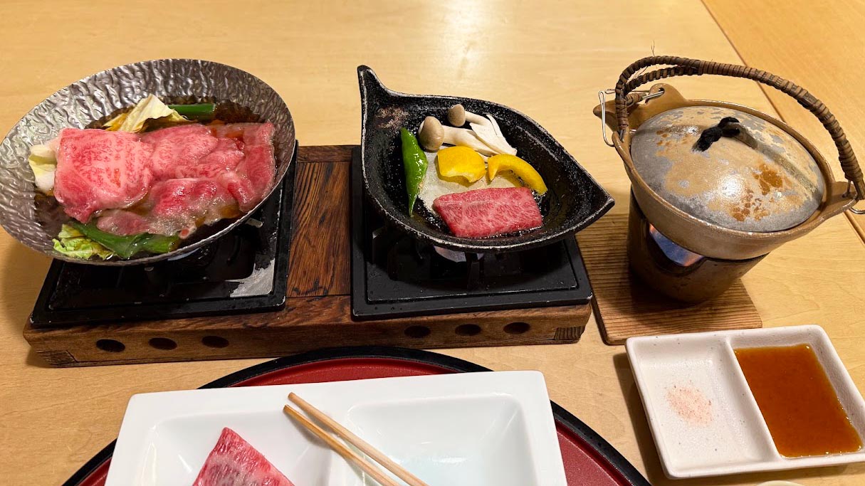 ごほうび旅井上かなえ　メイ子と休暇村近江八幡夕食近江牛