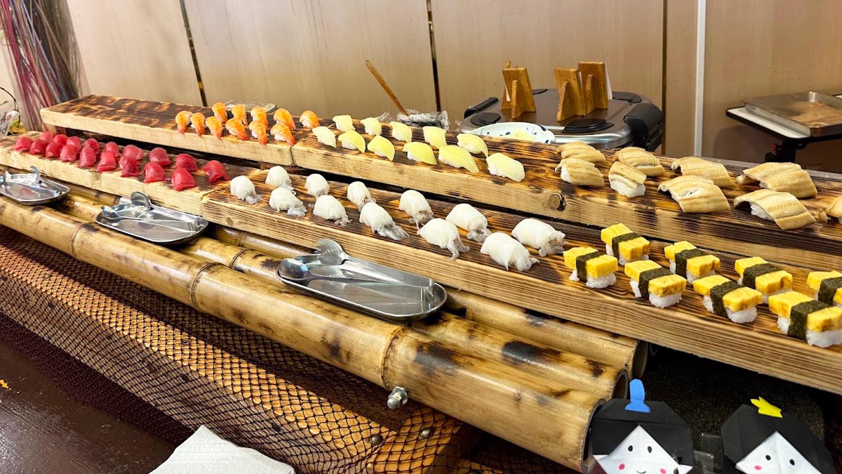 ごほうび旅井上かなえ　メイ子と休暇村近江八幡夕食寿司