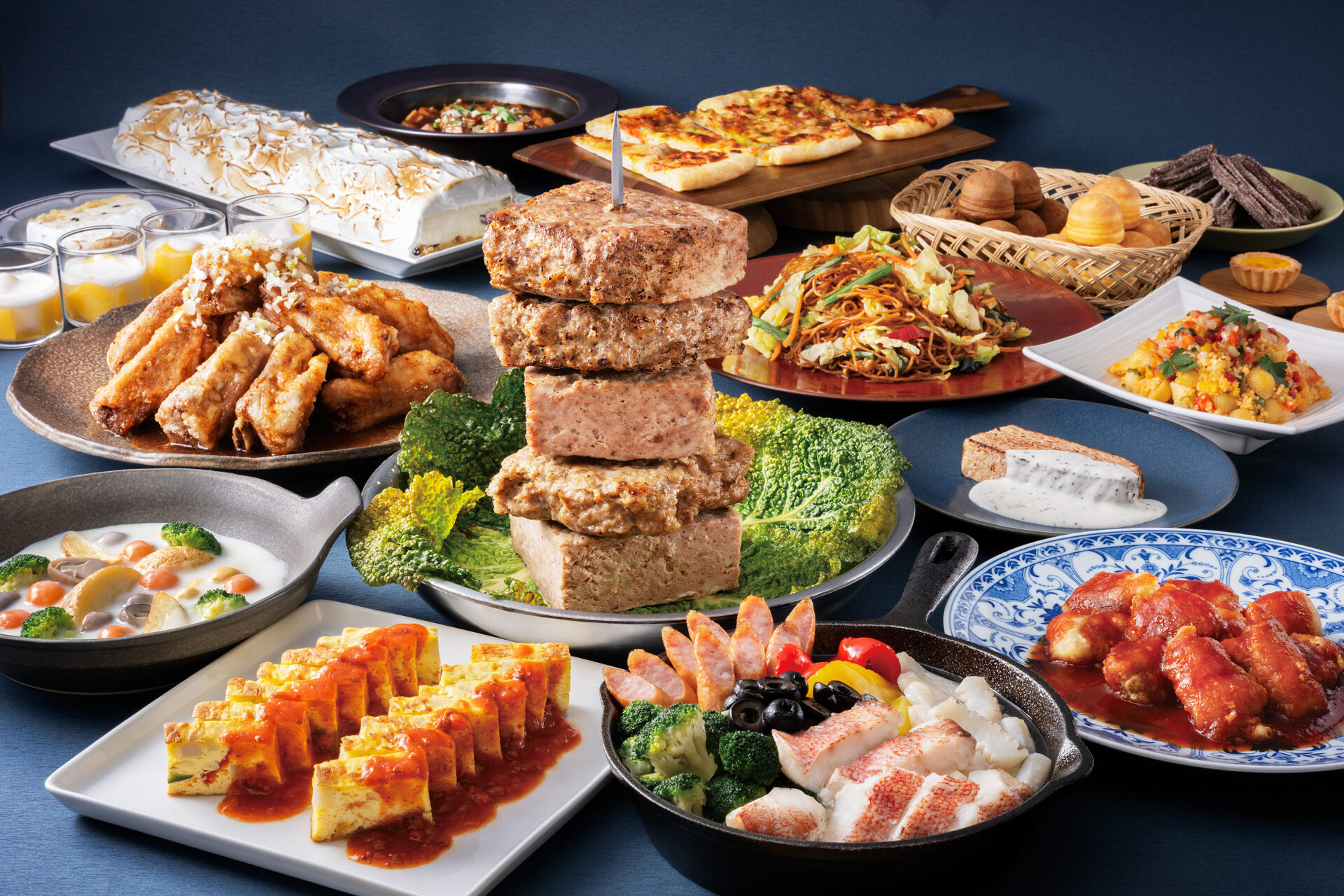 阪急ビアガーデン、料理集合写真